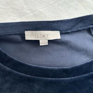 Loft knit velour pullover with raglan sleeves size Xl, dark navy